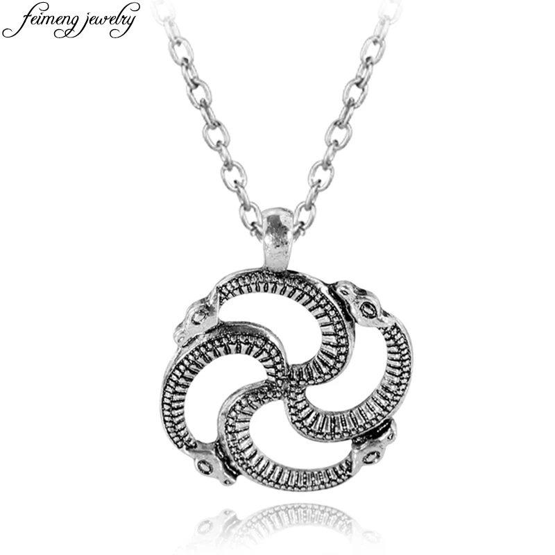 Суперкрутое ожерелье с солнечной змеиной гравировкой Балтийская свастика