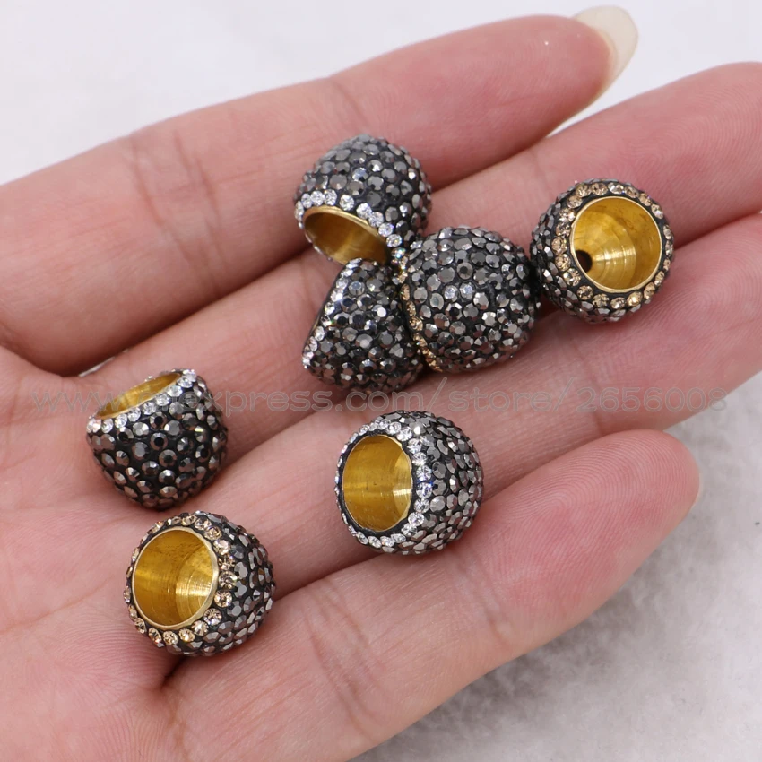 Оптовая продажа 30 шт. бахрома шапочки бусины круглой формы ПАВЕ черные cz