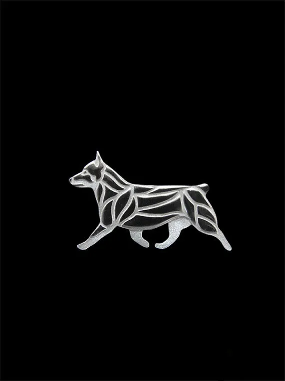 Trendy Swedish Vallhund Stub Tail Dog Brooches and Pins Gold Color Silver Color Men Brooches Fashion Jewelry