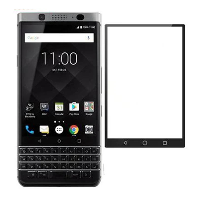 2.5D Закаленное стекло для защиты экрана Blackberry KEYone черно-белая Передняя пленка с