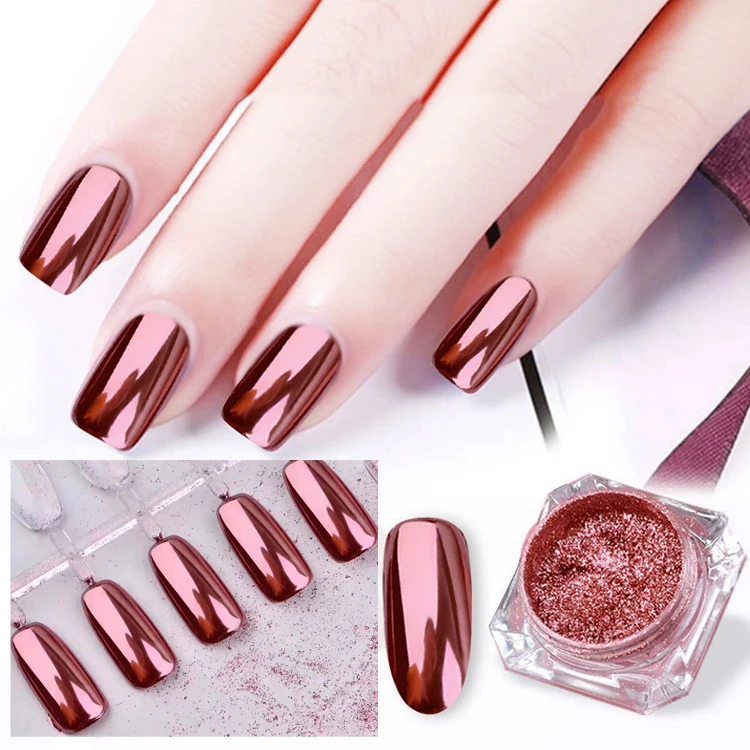 Rose Gold Nail Glitters Powder 0.2g Mirror Mermaid Shining Chrome Pigment Glitter Manicure DIY Art Decoratin | Красота и здоровье