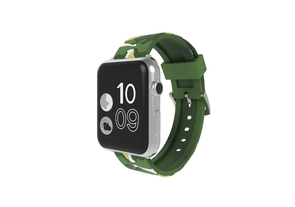 Камуфляжный спортивный силиконовый ремешок для iWatch 38 мм 42 камуфляжный браслет с