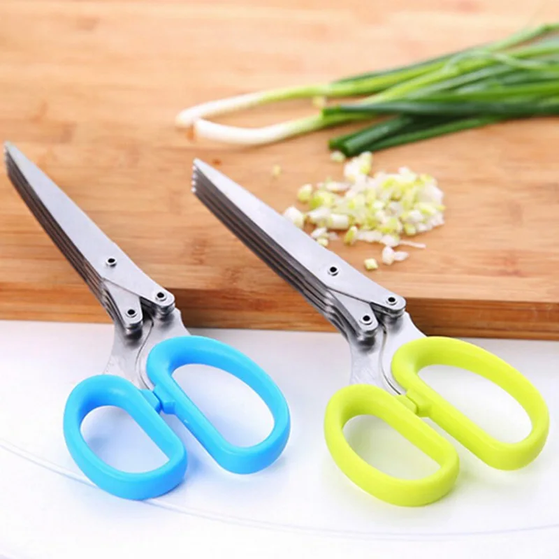 Cushawfamily Новинка 5 слоев нержавеющей стали Кухня нарезанный scallions ножницы с офис измельчения DIY Craft Ножницы