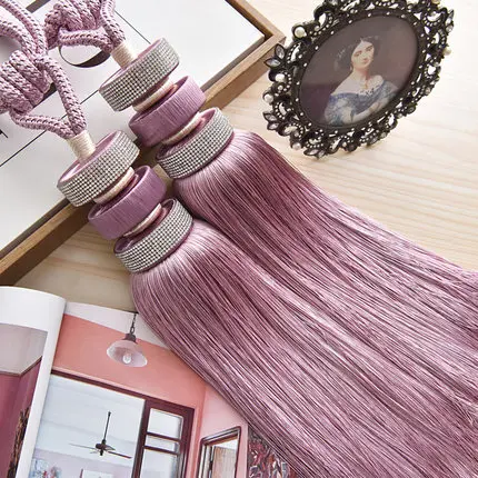 Pink purple QGVLish 2 шт. кисти для занавесок завязка с бахромой висит ремни шары связывают веревки кисточки бретели для нижнего белья шторы интимные аксессуары галстук - Цвет: Pink purple