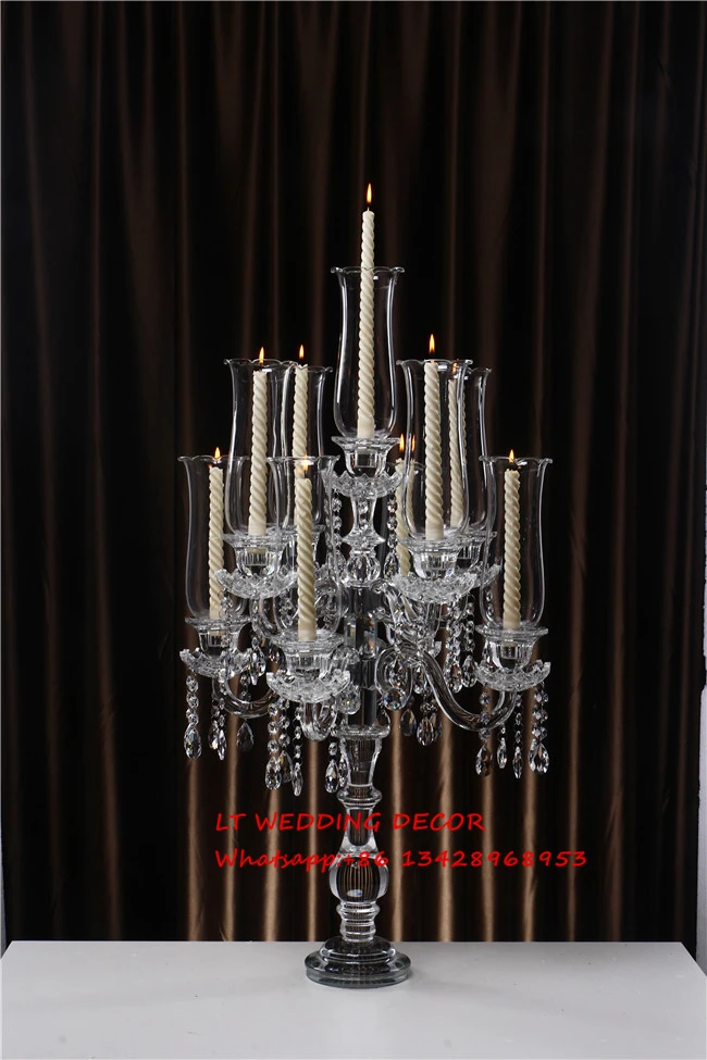 

elegant 9 arms crystal candelabra wedding decoration centerpieces