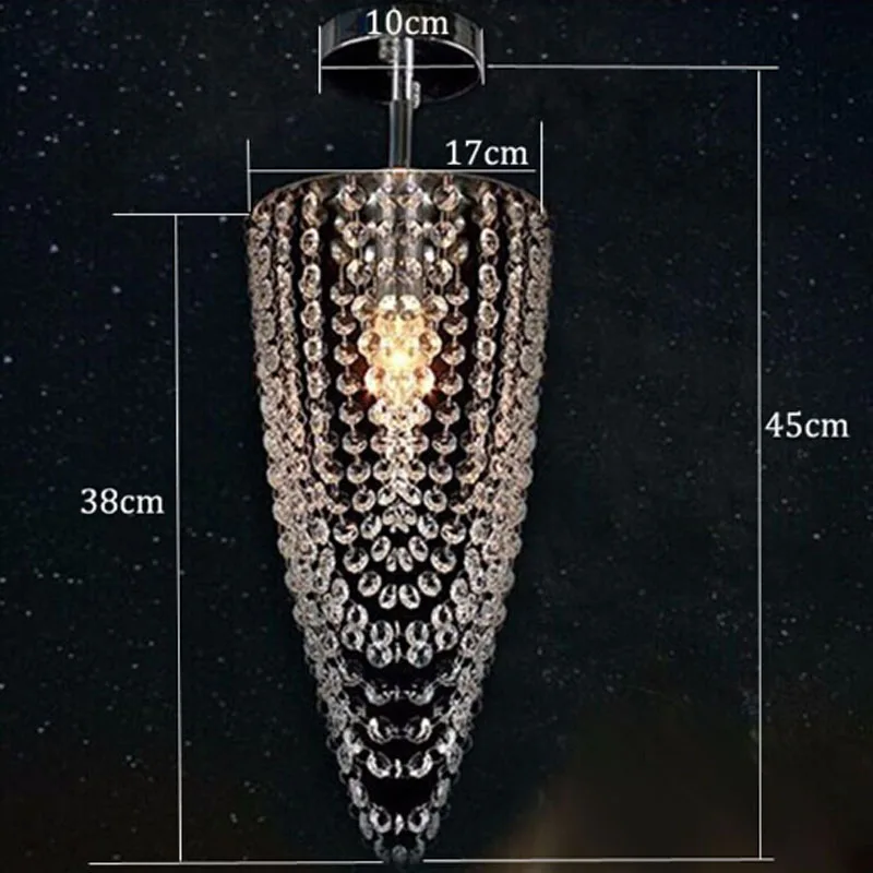 Светодиодный 1 светильник современный хром K9 хрустальная люстра ing D17 * H45cm AC110V 256V