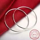 Серьги-кольца женские из серебра 100% пробы, 5060 мм