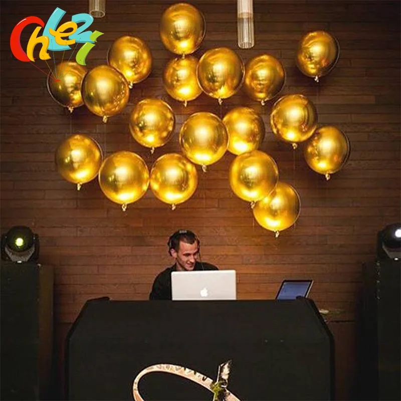 Гелиевые надувные шары 1 шт. 18 дюймов 22 дюйма 32 золото серебро 4D круглые воздушные