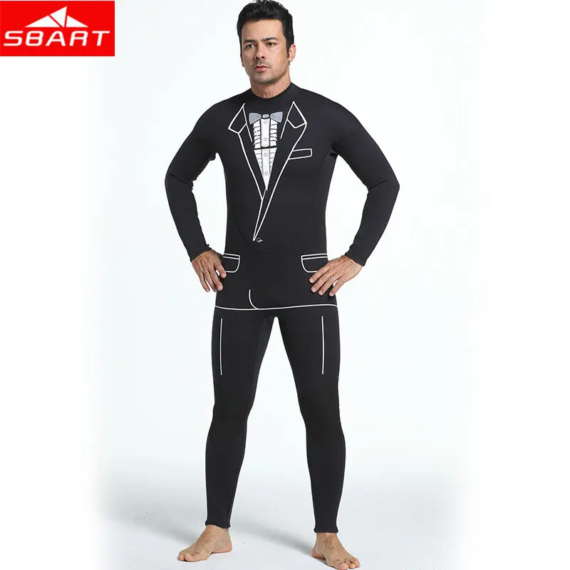 Профессиональный 3 мм неопрена Гидрокостюмы мокрого типа мужской костюм принт
