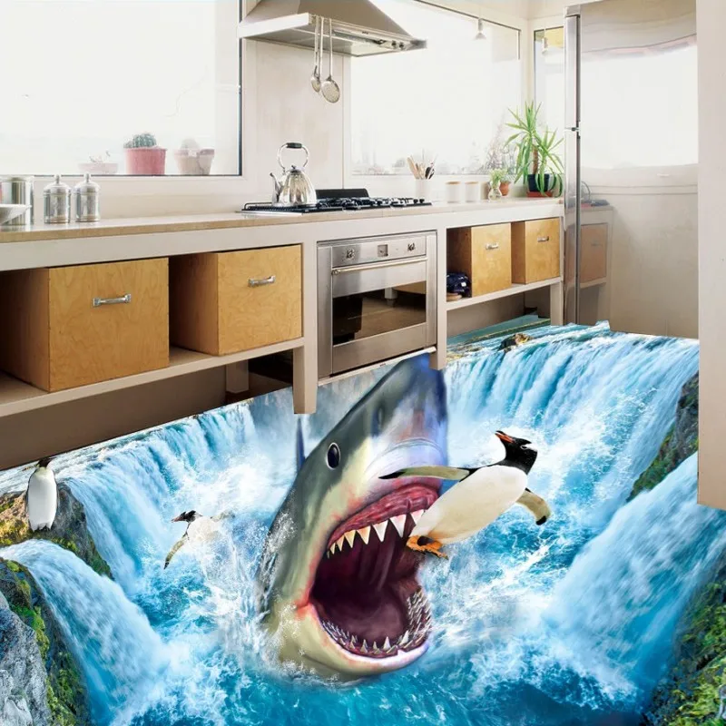 Beibehang Пингвин эстетическое видение рисования ванной кухни балкона ПВХ обои с