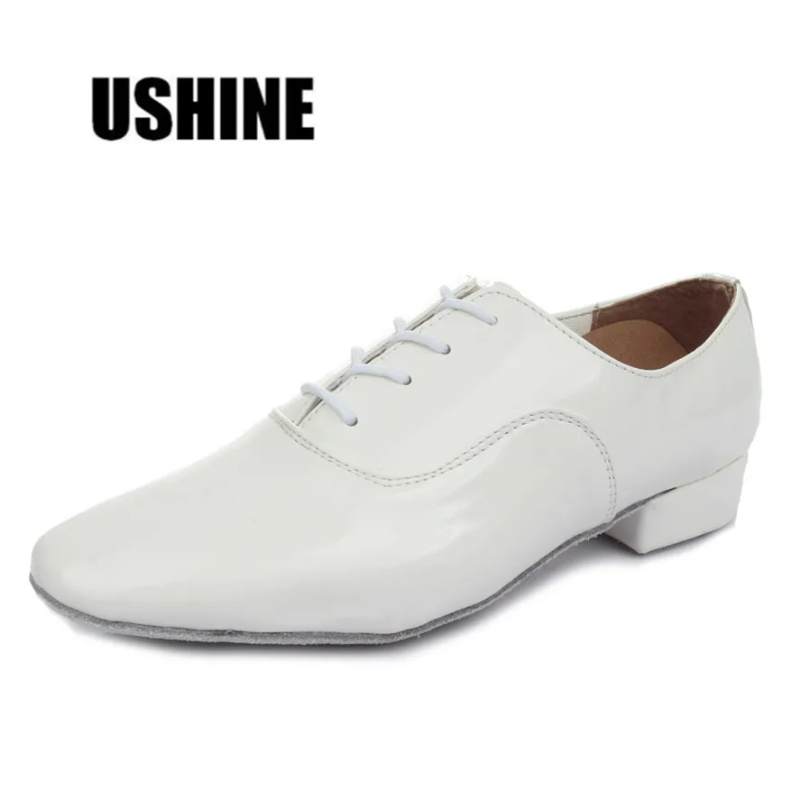 

White PU Salsa Jazz Dancing Shoes Tango Latin Dance Shoes For Men