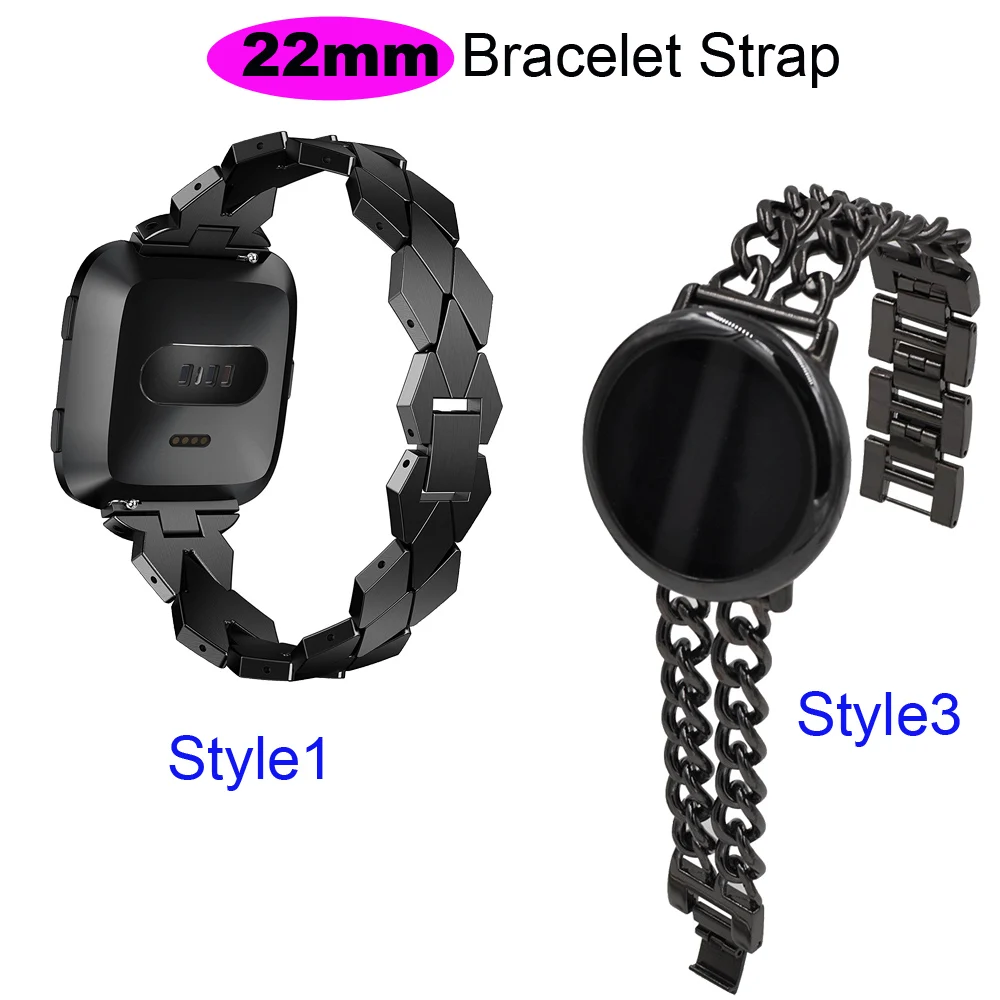 22 мм металлический браслет из нержавеющей стали ремешок для Xiaomi Amazfit GTR 47 мм Pace Stratos 2 ремешок для часов для samsung Galaxy 46 мм gear S3