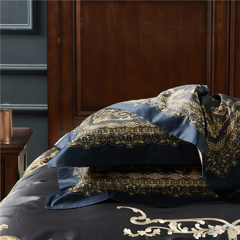 Роскошный комплект постельного белья из 4 предметов в стиле барокко с цифровой