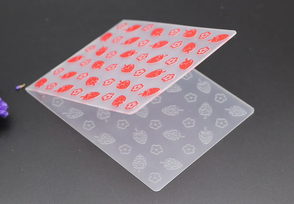 Пластиковые папки для тиснения клубника круглые цветы DIY конверт скрапбукинга