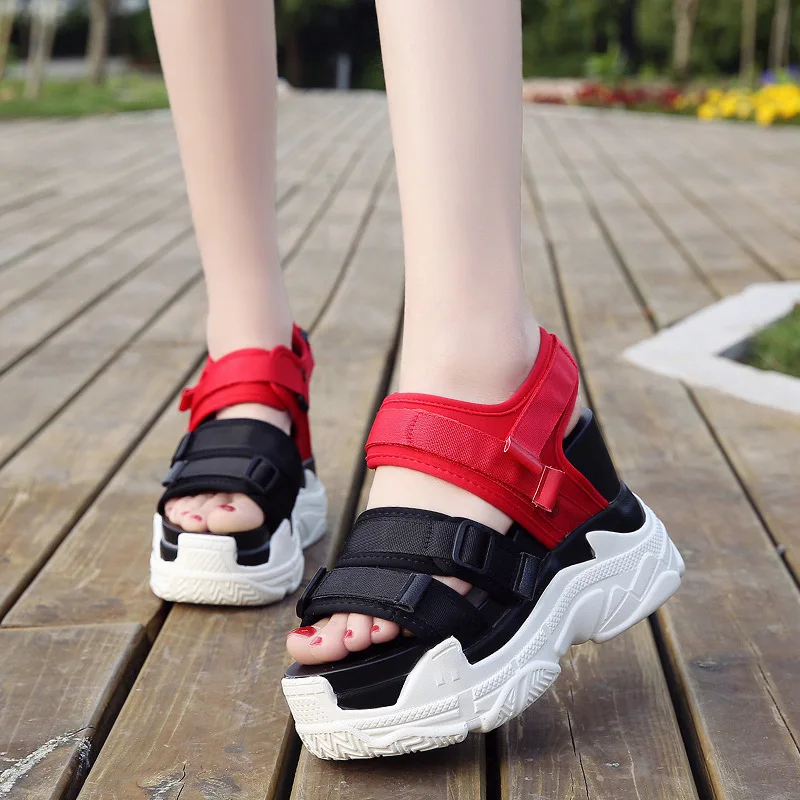 Женские босоножки на высокой платформе коллекция 2019 года Летние повседневные