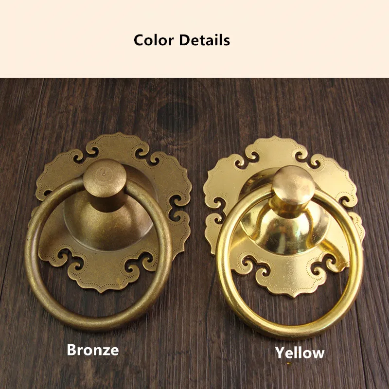 Винтажная латунная ручка китайская Ручка льва Мебельная для двери ручки и ящика