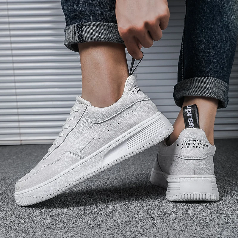Hot Sale Casual Sneakers Men Skateboarding Shoes Black&ampWhite Lace-Up Breathable Hard-Wearing Flat Fashion Trainers Mocasines | Обувь