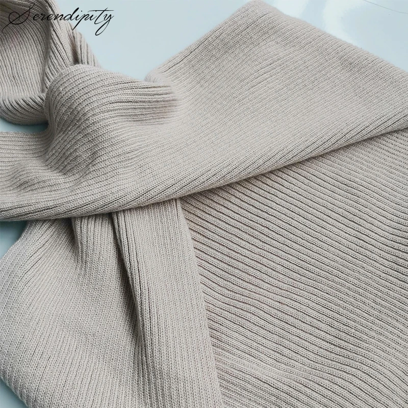 Women Sweater Knit Slim Sleeveless Hollow Out Halter Pullover Winter Autumn Cotton Elegant Apricot Backless Sexy Solid | Водолазки