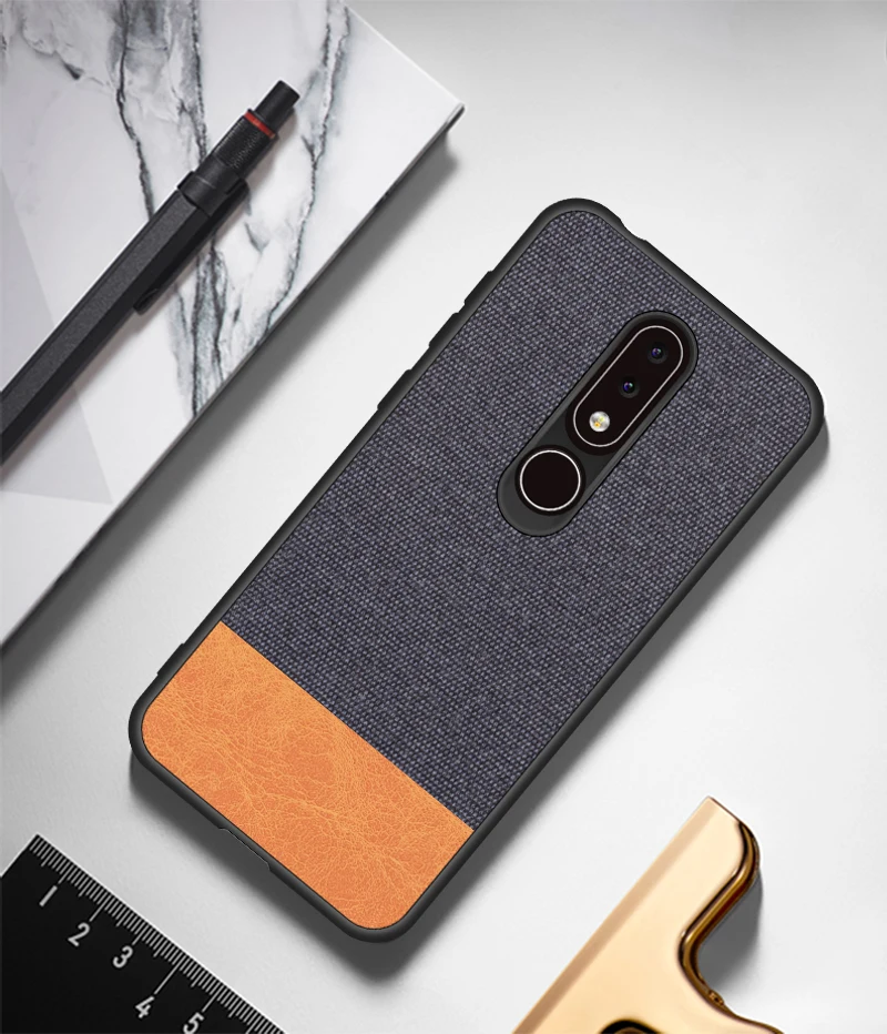 SRHE для Nokia X6 чехол для Nokia 6,1 Plus винтажная ткань мягкая силиконовая полное заднее покрытие для Nokia X6 TA-1099