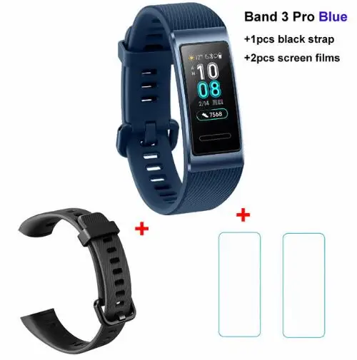 Pro x black x film Смарт-браслет huawei Band 3/3 Pro, 0,95 дюймов, трекер для плавания, водонепроницаемый, Bluetooth, фитнес-трекер, сенсорный экран - Цвет: Pro x black x film