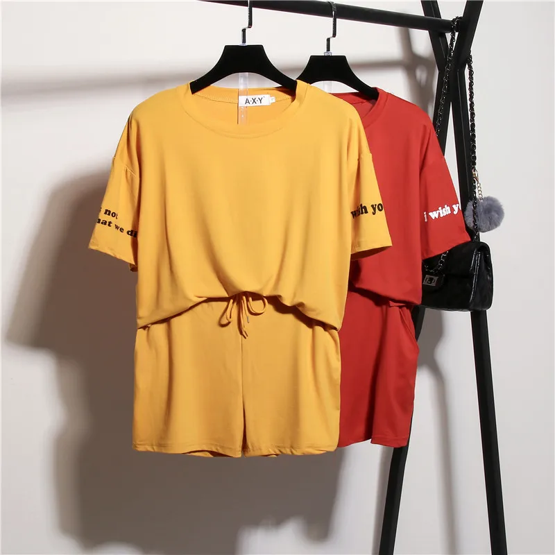 P18 l-4xl однотонный повседневный комплект из двух предметов летняя однотонная