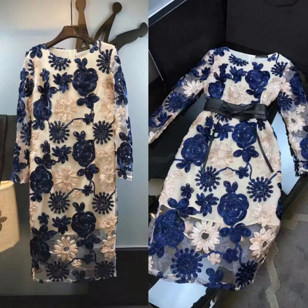 Роскошное Брендовое элегантное женское платье на лето и весну газовое кружевное