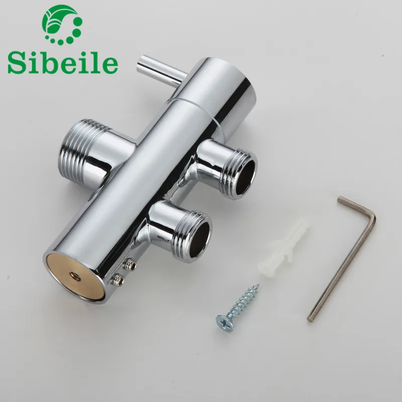 SBLE Chrome 3 Way ванная комната унитаз биде 3/4 'Ƈ/2'' T адаптер душевой