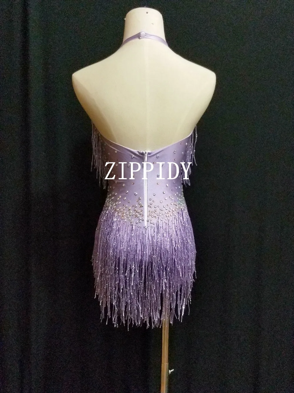 Fashion Purple Red Fringes Rhinestones Bodysuit Dance Show One-piece Sexy Costume Leotard Female Singer clothing