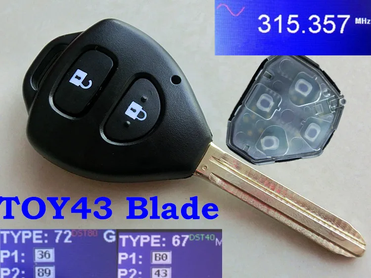 RMLKS дистанционный ключ для Toyota 2006 2010 RAV4 Corolla 315 MHz с 4D67G чипом TOY43 Blade|key for|key for toyotakey key