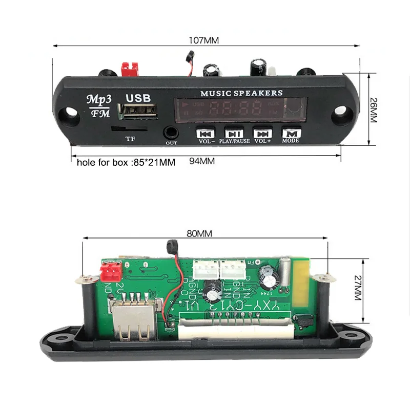 DC 5 В/9 12 В Универсальный автомобильный Грузовик аудио беспроводной USB FM TF SD MP3 WMA APE