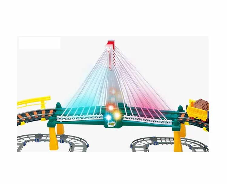 Железная дорога игрушки для детей DIY трек автомобиль 1:25 светящаяся дорожка изогнутый мигающий Набор Модель автомобиля Детские трубы гоночный грузовик vip link