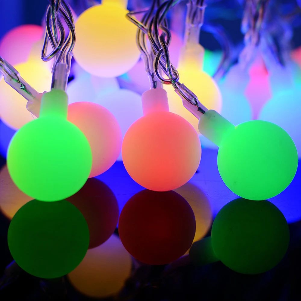 HUSUYUHU 50 LED Солнечная энергия Шаровые струнные огни Глобус водонепроницаемый