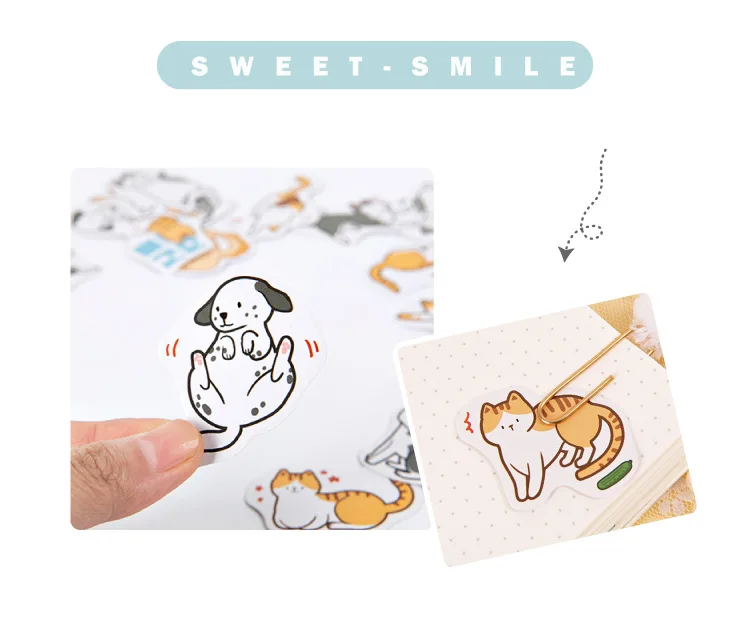 45 шт./лот Kawaii Кошка Собака Повседневная жизнь бумажный маленький дневник Мини милый коробка наклейки Набор Скрапбукинг хлопья журнал канцелярские принадлежности