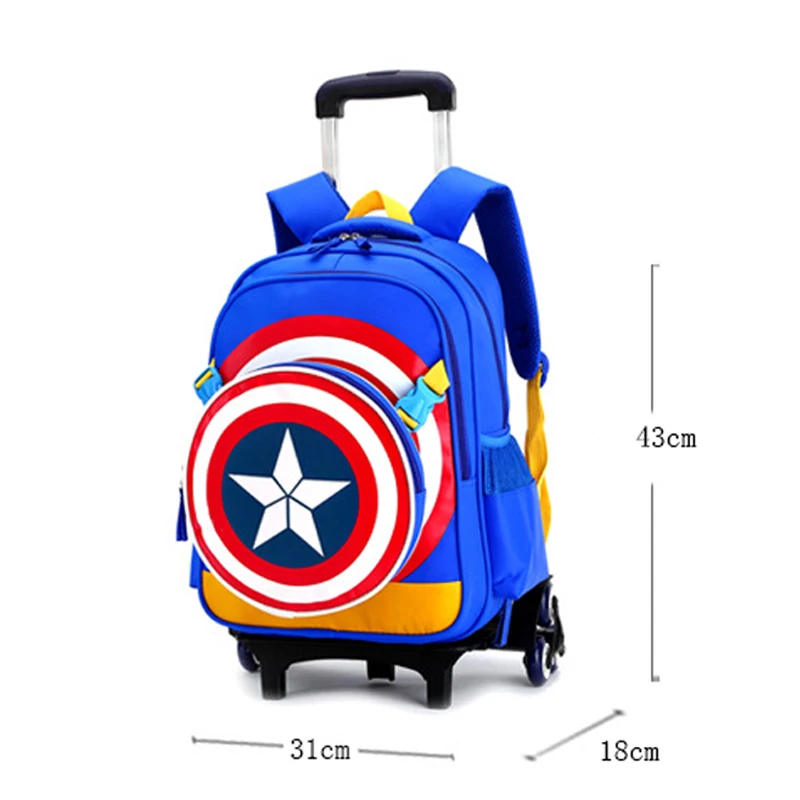 2022 New Arrival Triple Wheels Trolley School Bag For Girls and Boys Portable Detachable Backpacks For Children Alloy Rod Bags