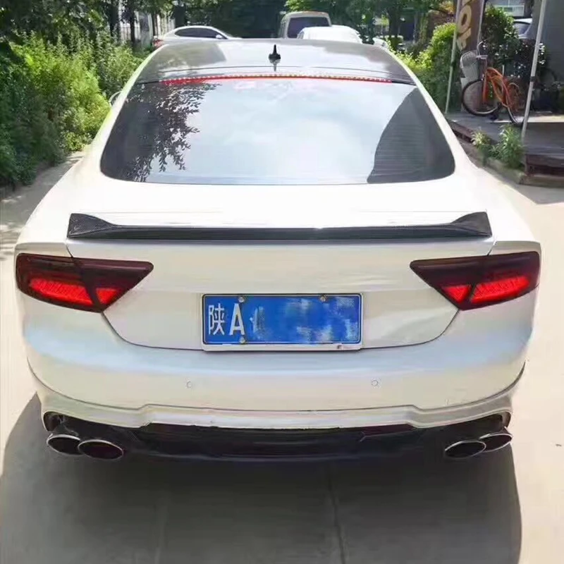 Углеродное волокно заднего крыла багажника спойлер для AUDI A7 S7 RS7 2013(karztec стиль