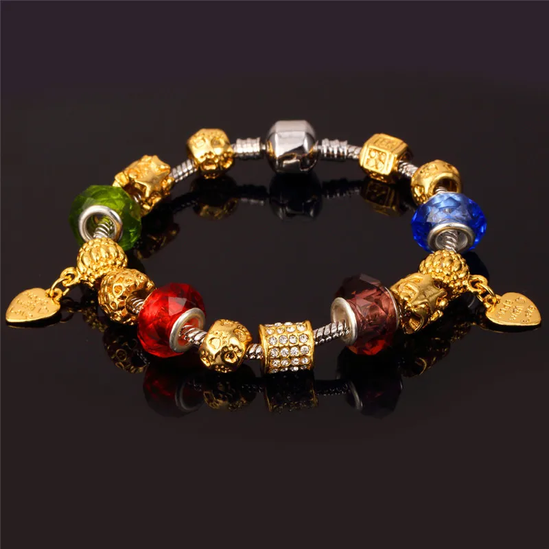 Женский браслет с бусинами из хрустального стекла золотистого цвета|bracelets for|stone