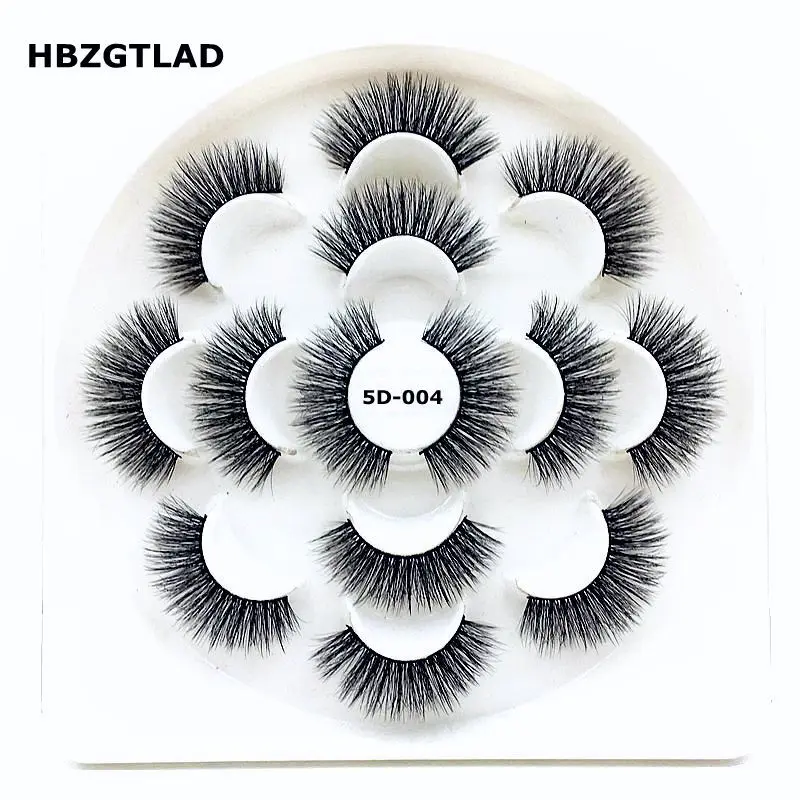 Hbzgtlad новые 1/7 пар искусственный 5D норки ресницы натуральные длинные накладные ресницы драматический объем Накладные ресницы макияж удлинение ресниц - Цвет: 5D004