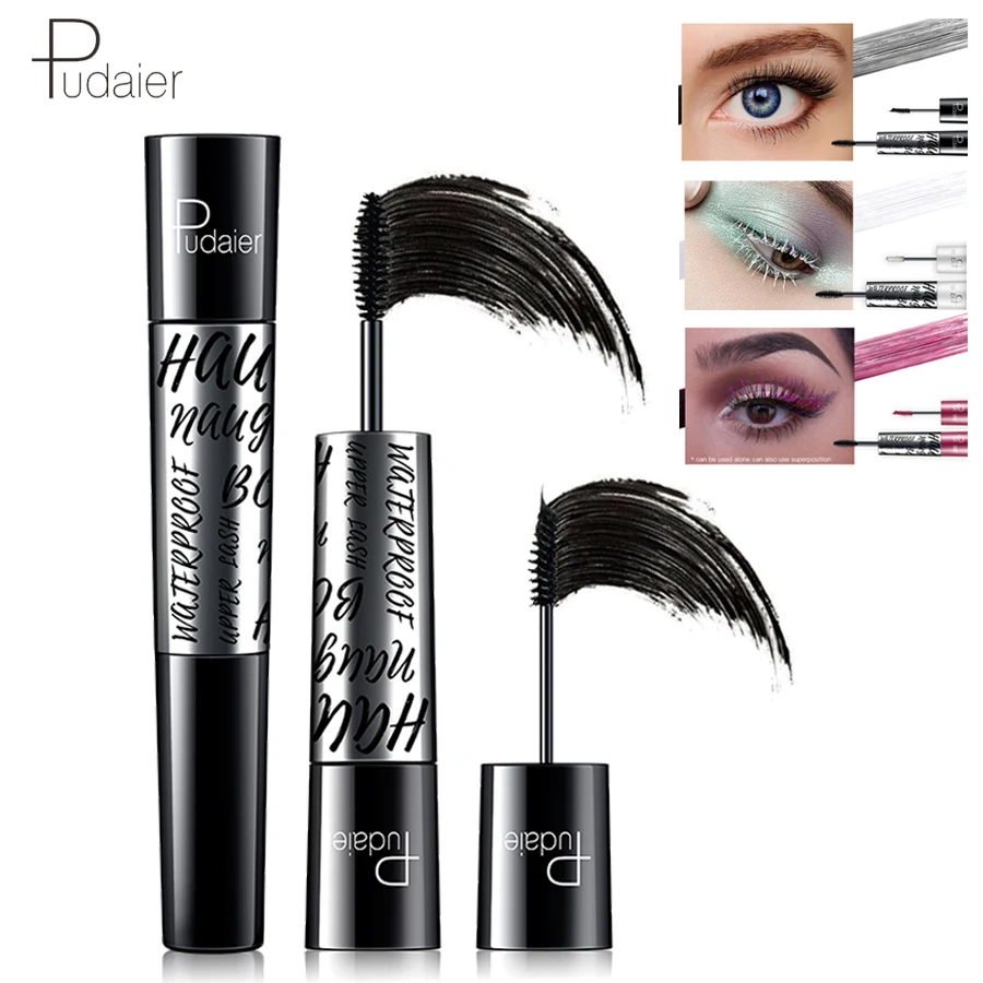 Pudaier 3 Colors 4D Silk Fiber Eyelash Mascara Ink Curl Thick Waterproof Rimel Black for Extension Eyes Cosmetic |