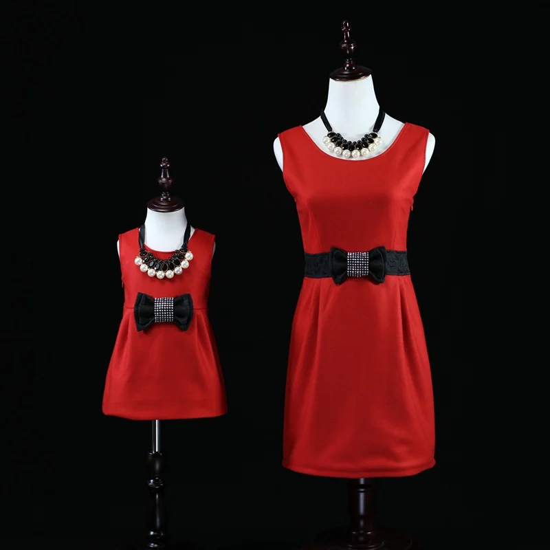 

Winter Family look matching clothes baby kids girl sundress 12M-16Y women 3XL girl wool daughter dress mother and girls dresses