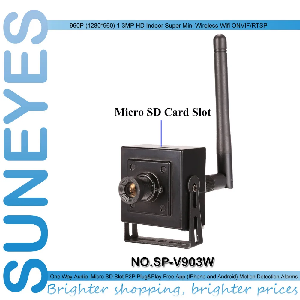 SunEyes SP V903W 960 P 1.3MP HD Беспроводная Супер Мини ip камера Wifi с разъемом Micro SD бесплатно P2P