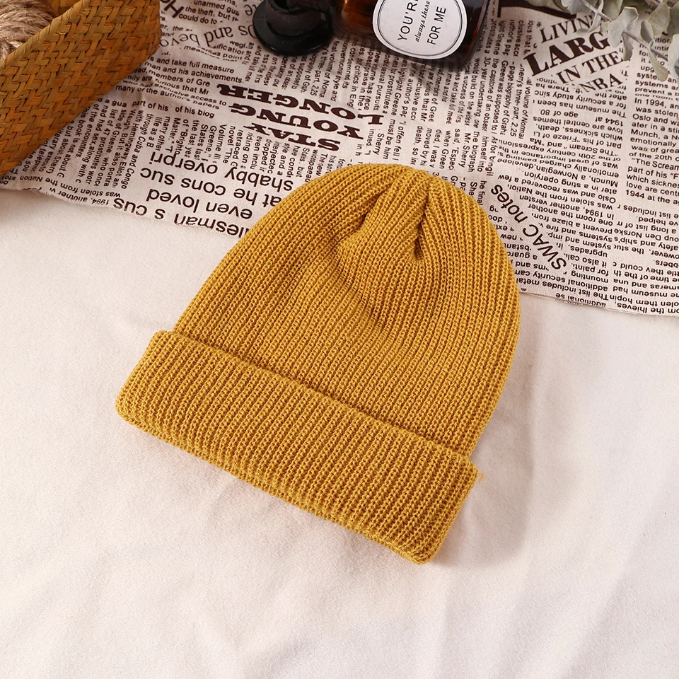 Зимние шапки для женщин Skullies & Beanies вязаные однотонные милые девочек осенние