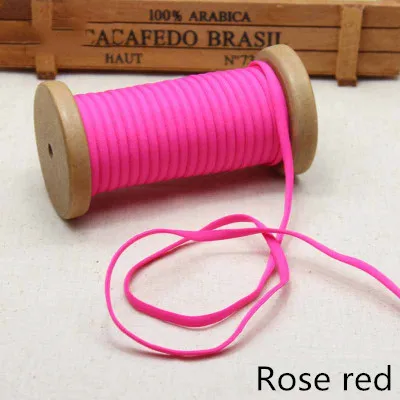 Rose red Meetee 23 ярдов 5 мм веревка эластичная лента веревка лента плечевой ремень детская лента для волос кольцо для волос обувь аксессуары ручной работы BD393 - Цвет: Rose red