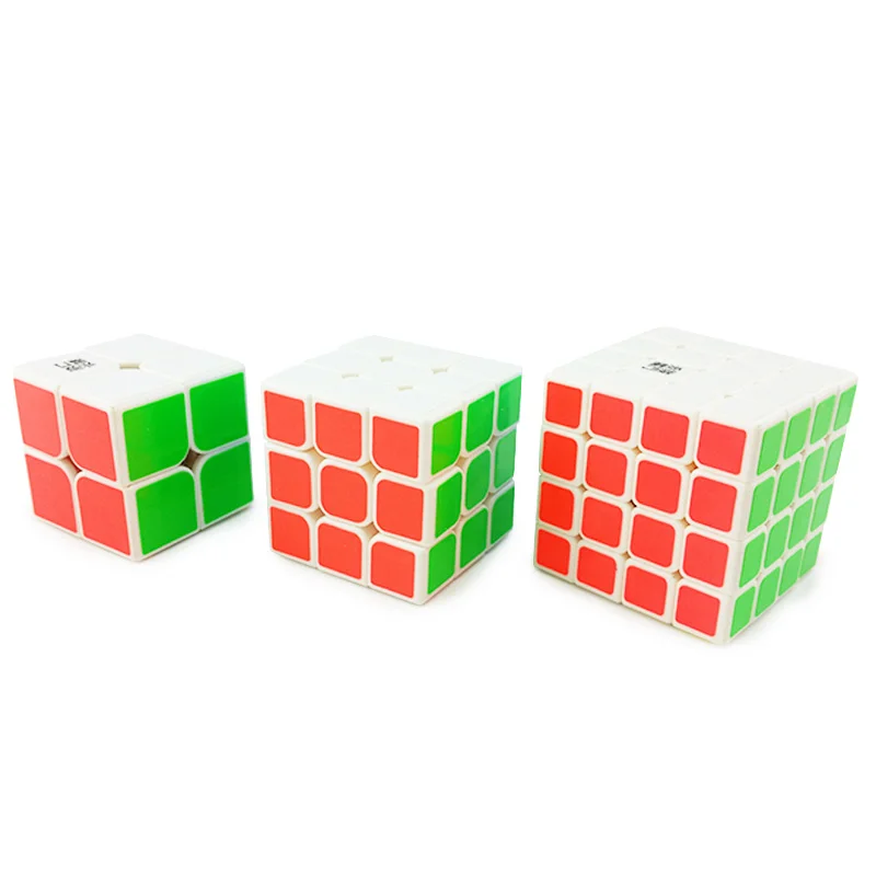 2x2x2 3x3x3 4x4x4 5x5x5 белая наклейка скоростной магический куб Базовая головоломка твист классический развивающий куб игрушки для детей идея подарок - Цвет: 2 3 4 Set