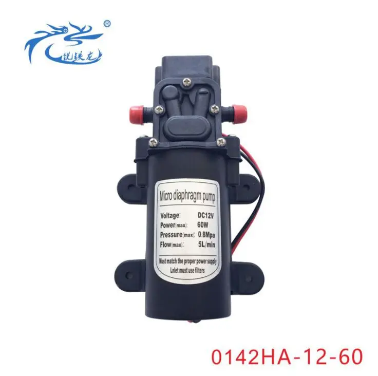 DC 12V 24V 5L/min 60W Мембранный самовсасывающий мини водяной насос высокого