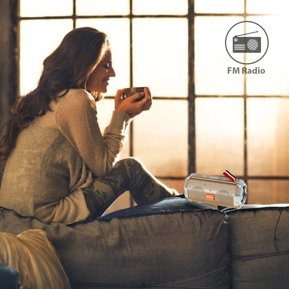 TOPROAD портативный Bluetooth динамик беспроводной стерео бас Колонка открытый Hifi динамик s звуковая коробка Поддержка FM радио TF карта USB AUX