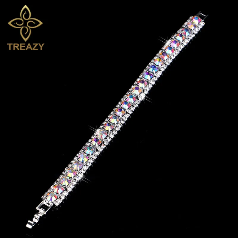 Style 12 TREAZY Серебряный Цвет Кристалл Браслеты для женщин цветочные свадебные браслеты и браслеты Свадебные обручальные ювелирные изделия - Окраска металла: Style 12