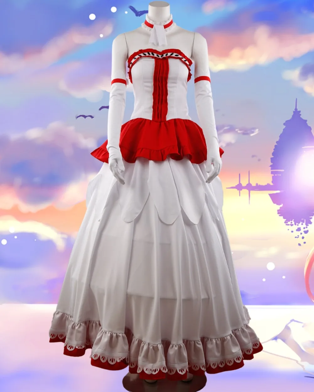 Свадебное платье SAO Asuna косплей меч искусство онлайн игры Yuuki красное свадебное