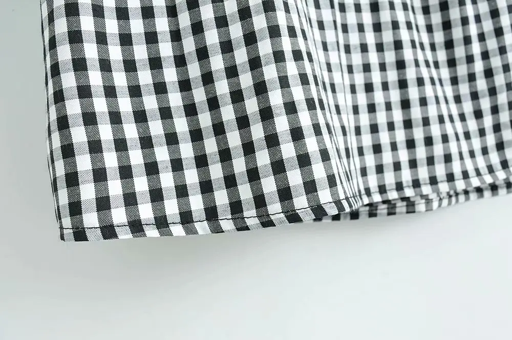 Новинка 2019 женское винтажное клетчатое платье-рубашка с принтом повседневное