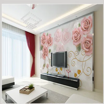 

European - style three - dimensional personality TV background wallpaper simple bedroom living room wallpaper non - woven large