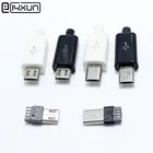 10 комплектов, 5pin Micro USB, разъем типа папа, зарядное устройство, 5P, USB, 4 в 1, белый, черный